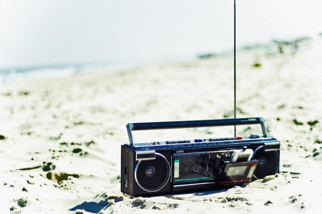 Beach radio stereo sand ocean
