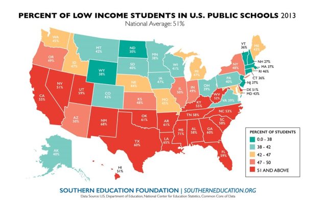 Map of Public Schools Low Income