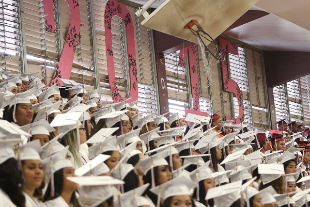Farrington high School graduation ceremony. Class of 2015. 30 may 2015. photograph Cory Lum/Civil Beat