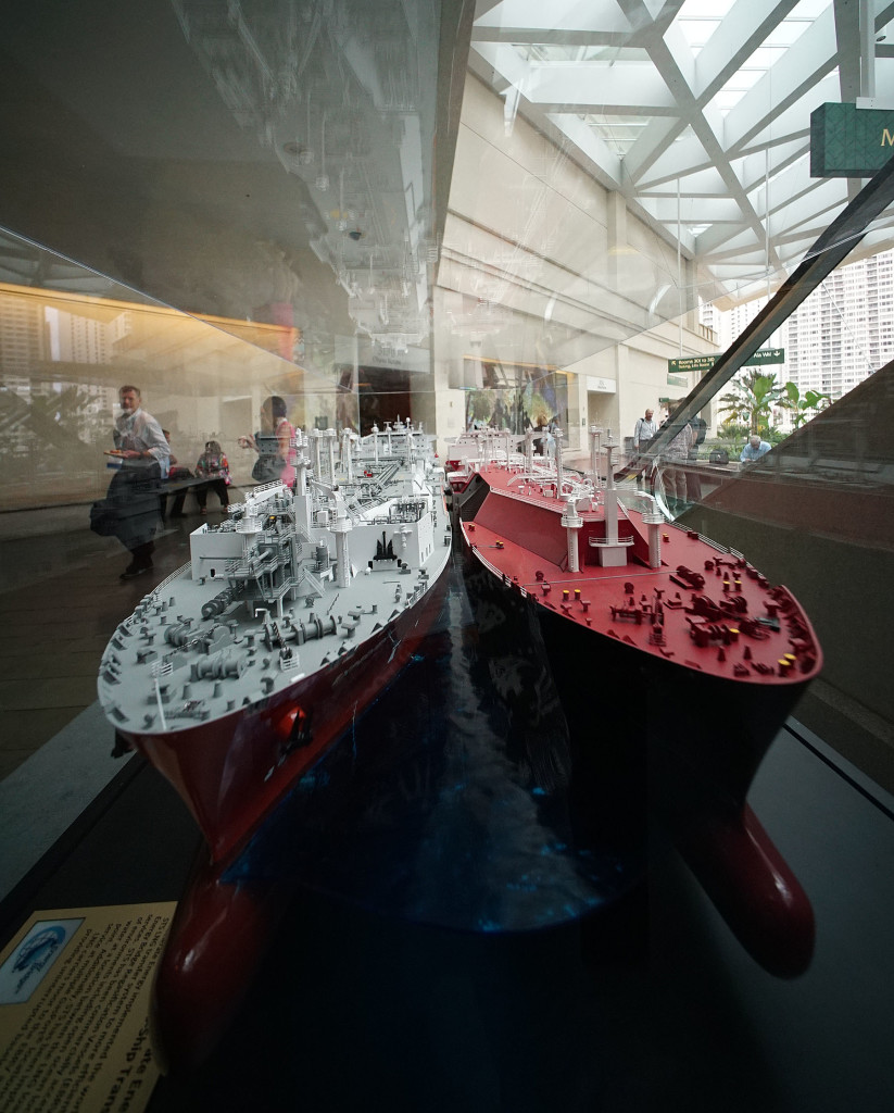 Liquified Natual Gas ship exhibit at the Asia Pacific Resilience Innovation Summits and Expo. 24 aug 2015. photograph Cory Lum/Civil Beat