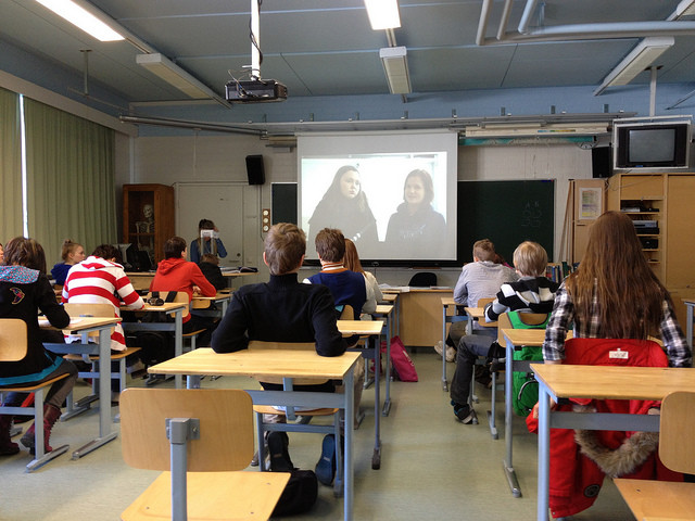 A classroom in Jyväskylä, Finland.