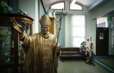 Statue in the Santa Barbara Catholic Church office in Dededo, Guam.