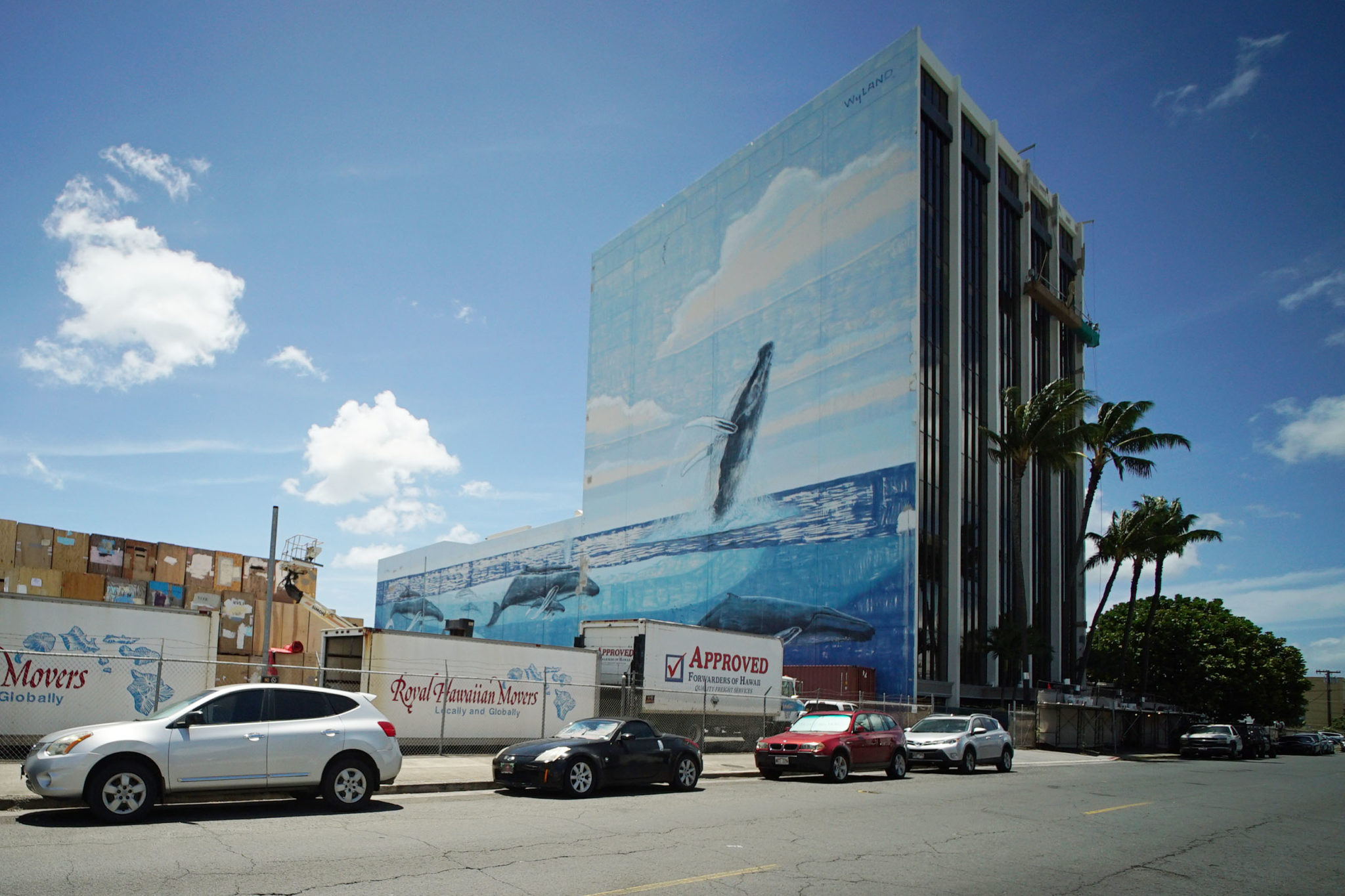 Ualena Street building Wyland Whale mural painting Honolulu Civil Beat