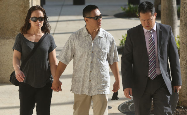 Center, Bobby Nguyen arrives at District Court. Kealoha Case.