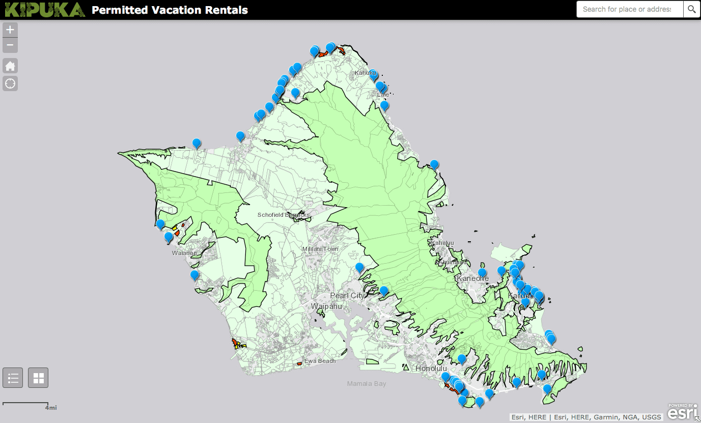 Shortterm rental map Honolulu Civil Beat