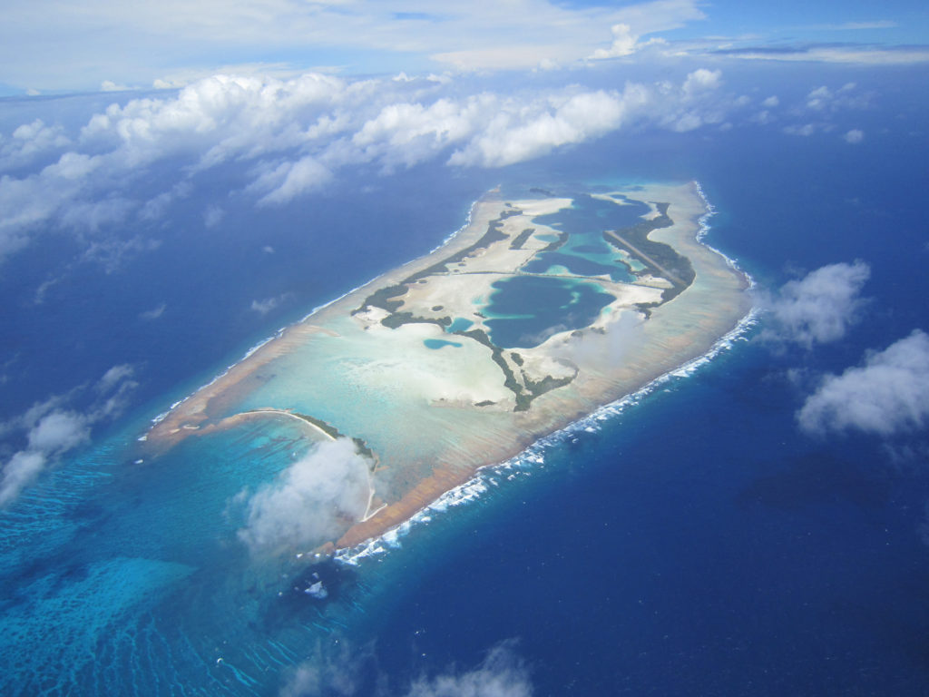 Aerial view of Palmyra Atoll, a key element of the marine monument