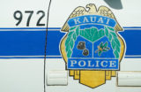 Kauai Police Dept signage on police vehicle.