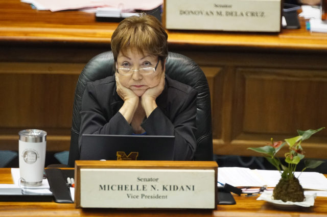 Senator Michelle Kidani during crossover floor session.