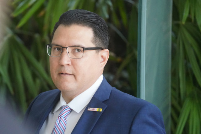 Derek Hahn arrives at District Court. June 25, 2019