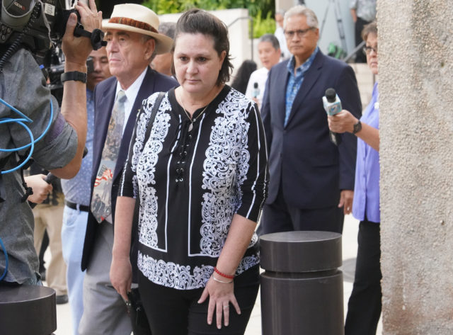 Katherine Kealoha leaves District Court after guilty verdict.