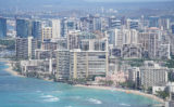 Waikiki Beach. Sheraton hotel, Hilton, The Royal Hawaiian Hotel and the Moana Surfrider Hotels and more.