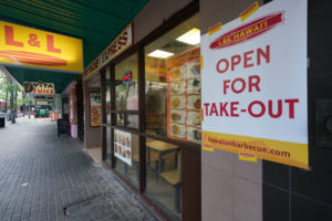 Open for Take out restaurants like L&L prepare for in restaurant dining after June 5, 2020 during COVID-19 pandemic. May 28, 2020