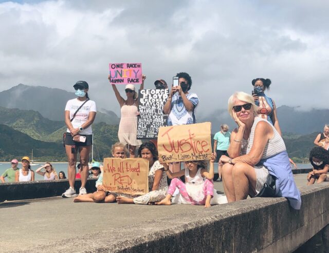 Hanalei, Kauai, George Floyd, Black Lives Matter, Paddle Out, Protest