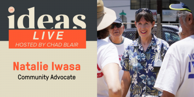 event graphic for IDEAS Live with Natalie Iwasa on Mon. April 25 from 2-3 p.m.