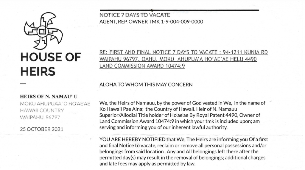 Standoff In Waipahu Hawaiian Rights 'Army' Has Illegally Occupied A