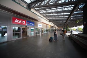 Kahului Airport rental car and parking structure.