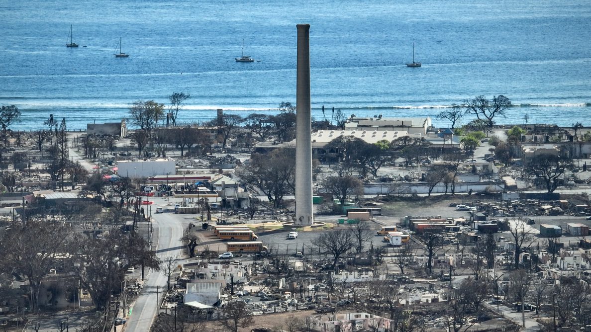 A brush fire razed Lahaina in West Maui, Aug. 8. (Nathan Eagle/Civil Beat/2023)