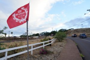 Teachers, faculty and staff return to Lahainaluna High School before students Monday, Oct. 16, 2023, in Lahaina. The school has been closed since the Aug. 8 fire and studying at other schools in Maui. (Kevin Fujii/Civil Beat/2023)