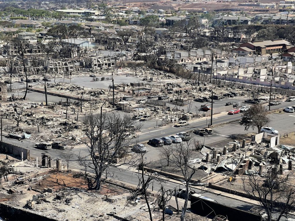 August 11, 2023, aerial photographs three days after the fire which destroyed Lahaina town. (Courtesy of the DLNR)