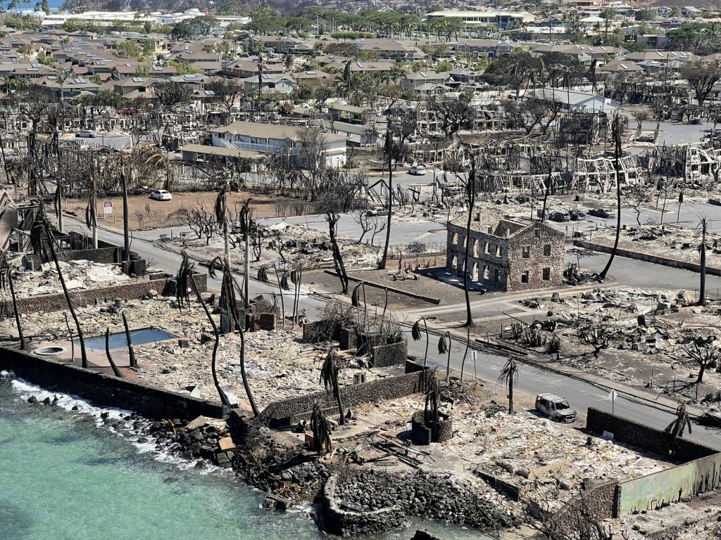 August 11, 2023, aerial photographs three days after the fire which destroyed Lahaina town. (Courtesy of the DLNR)