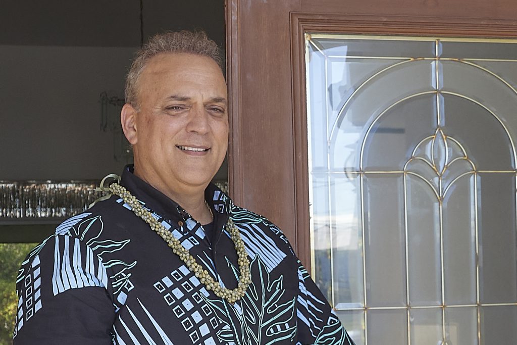 Big Island Mayoral candidate Dr. Kimo Alameda plans to run against incumbent  Mitch Roth in this years election cycle for the county's top seat. Photographed at his home February 2nd, 2024.