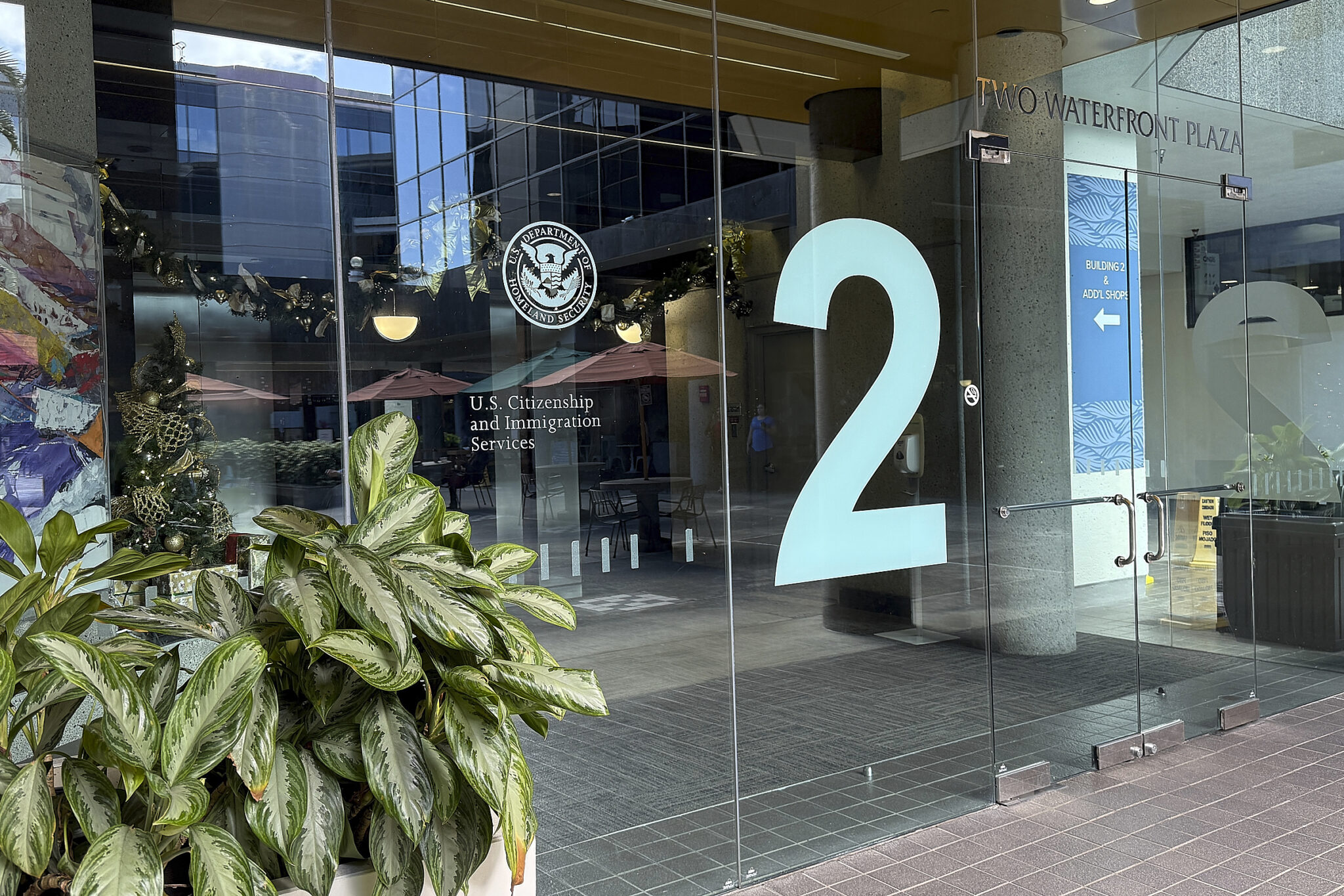 The US Citizenship and Immigration Services a department within the department of Homeland Security maintains an office and a courtroom at 500 Ala Moana Blvd., Suite 2-403. (David Croxford/Civil Beat/2024)