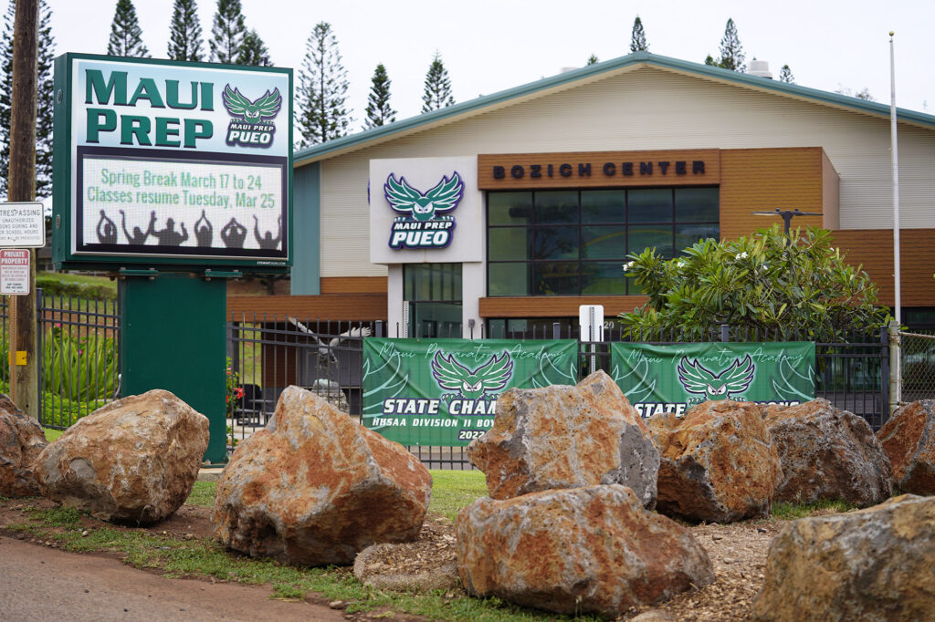 Maui Preparatory Academy is photographed Wednesday, March 19, 2025, in Lahaina. (Kevin Fujii/Civil Beat/2025)