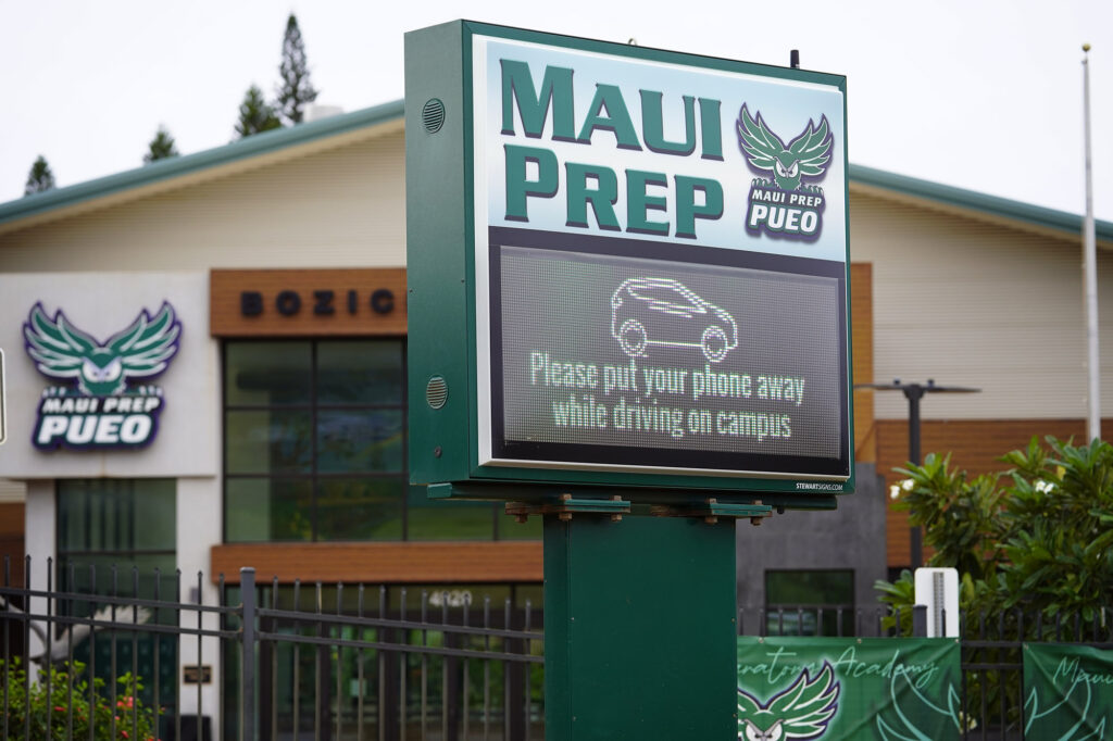 Maui Preparatory Academy is photographed Wednesday, March 19, 2025, in Lahaina. (Kevin Fujii/Civil Beat/2025)