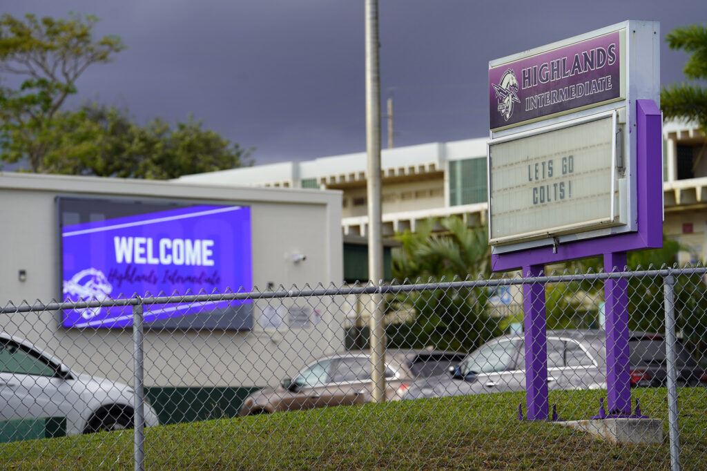 Highlands Intermediate School is photographed Thursday, March 27, 2025, in Pearl City. (Kevin Fujii/Civil Beat/2025)