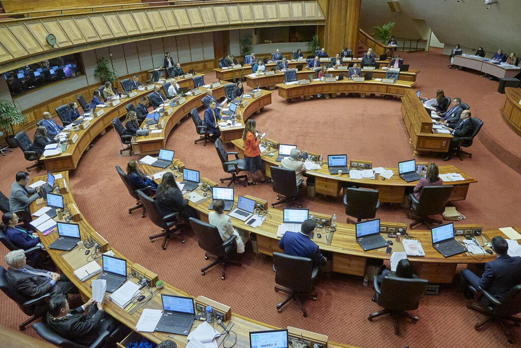 Views from both the House of Representatives and the Senate, photographed April 30th, 2025.  Discussion during the recesses and during each of the bills under discussion.(David Croxford/Civil Beat/2025)