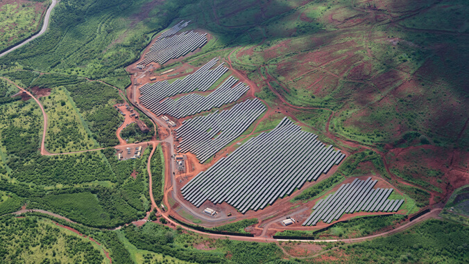 University of Hawaiʻi West Oʻahu solar farm with AES panels.