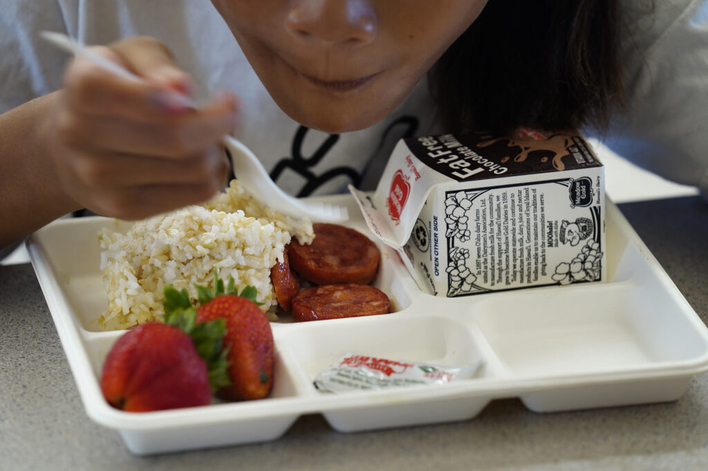 Fern Elementary School school breakfast is photographed Friday, Sept. 26, 2025, in Honolulu. (Kevin Fujii/Civil Beat/2025)