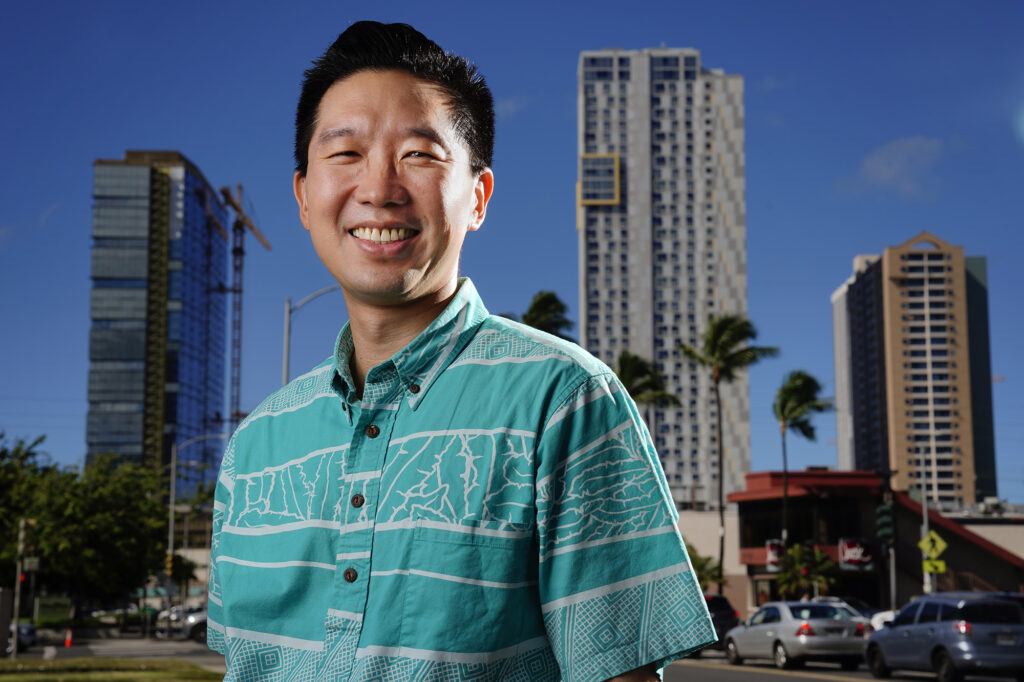 Senator Stanley Chang is photographed Tuesday, Sept. 30, 2025, in Honolulu. Sen. Chang is pushing a housing program called Aloha Homes for nearly a decade. He believes it could help solve Hawaiʻi's housing crisis. (Kevin Fujii/Civil Beat/2025)