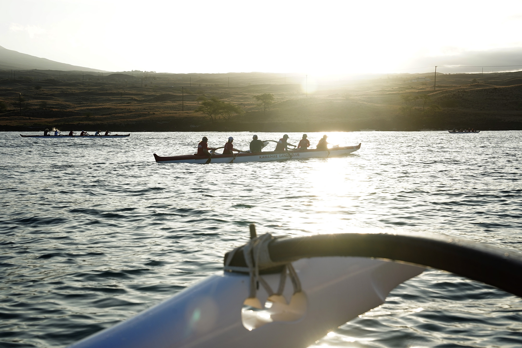The Kawaihae Canoe Club sent out four six-person outrigger canoes for their Friday morning run, Oct. 3, 2025, in Waimea. (Kevin Fujii/Civil Beat/2025)