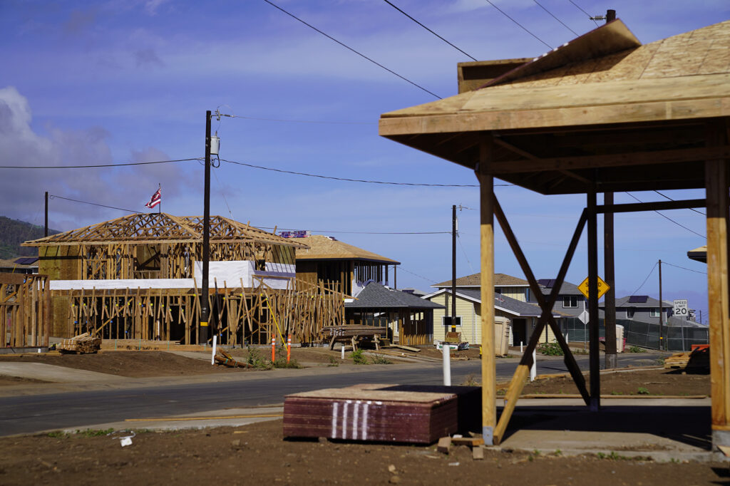 Puʻuhona subdivision homes under construction are photographed Saturday, Dec. 6, 2025, in Wailuku. (Kevin Fujii/Civil Beat/2025)