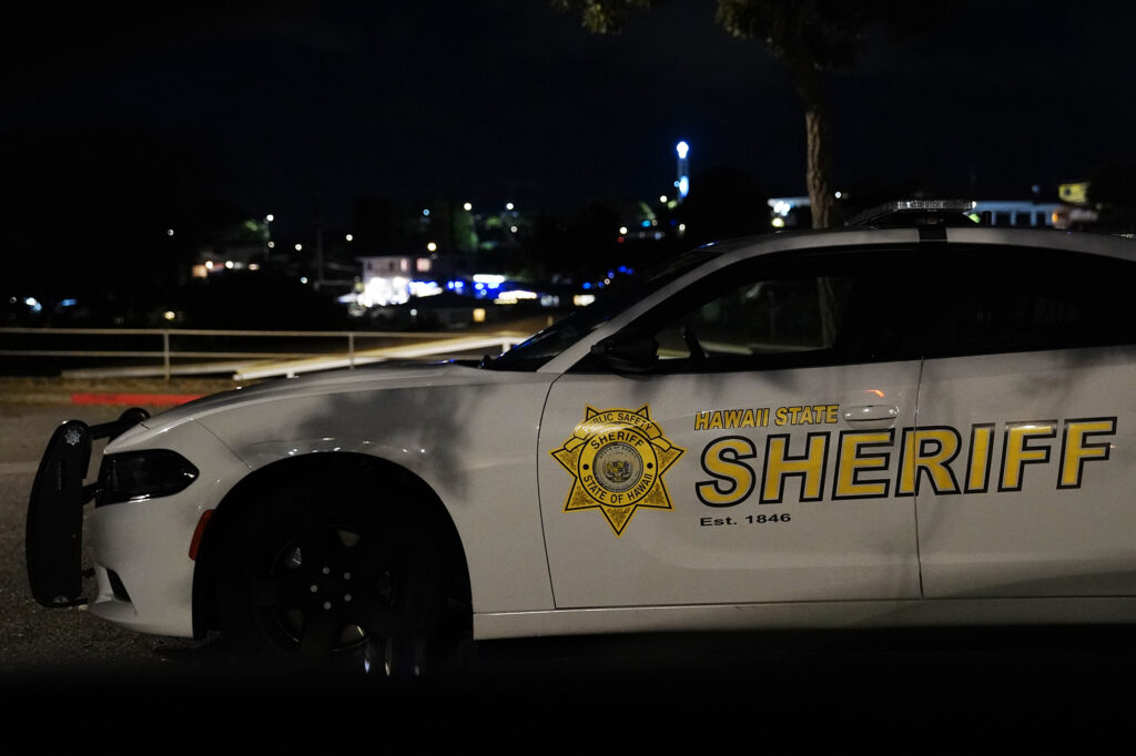 Department of Law Enforcement Sheriff vehicle is photographed Wednesday, Dec. 31, 2025, in Pearl City. (Kevin Fujii/Civil Beat/2025)