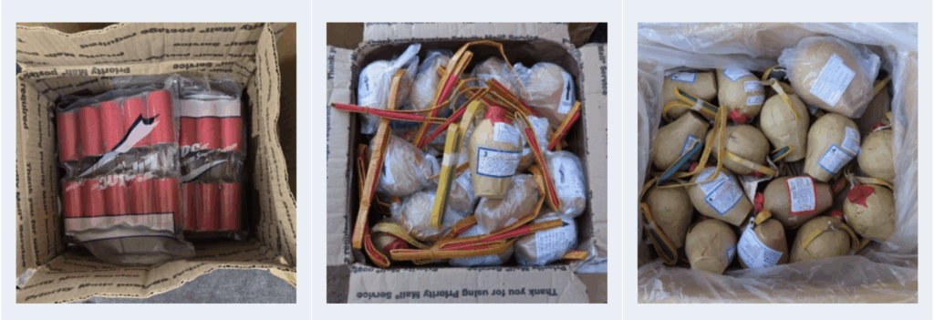 Images of Fireworks Seized from Goo’s Residence