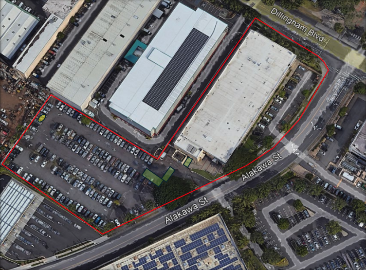 City and County of Honolulu Kapālama Hale parking lot.