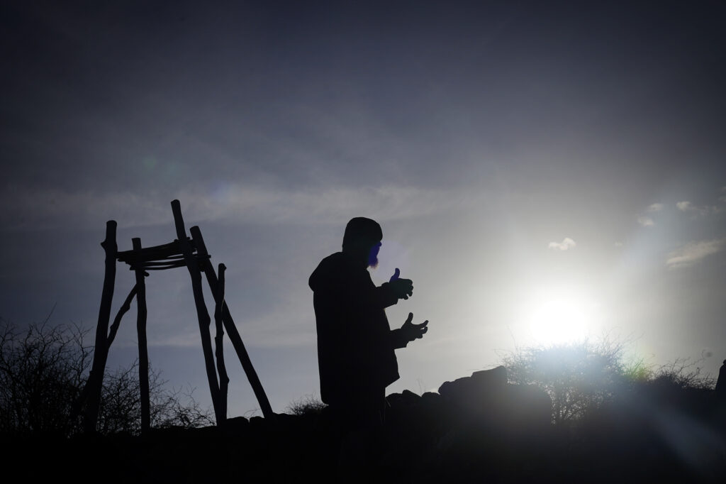 Protect Kahoʻolawe ʻOhana (PKO) Kaliko Baker talks about the Lele at Hale o Lono Tuesday, Jan. 6, 2026, in Hakioawa. PKO celebrates the 50th year of sovereign land. (Kevin Fujii/Civil Beat/2026)