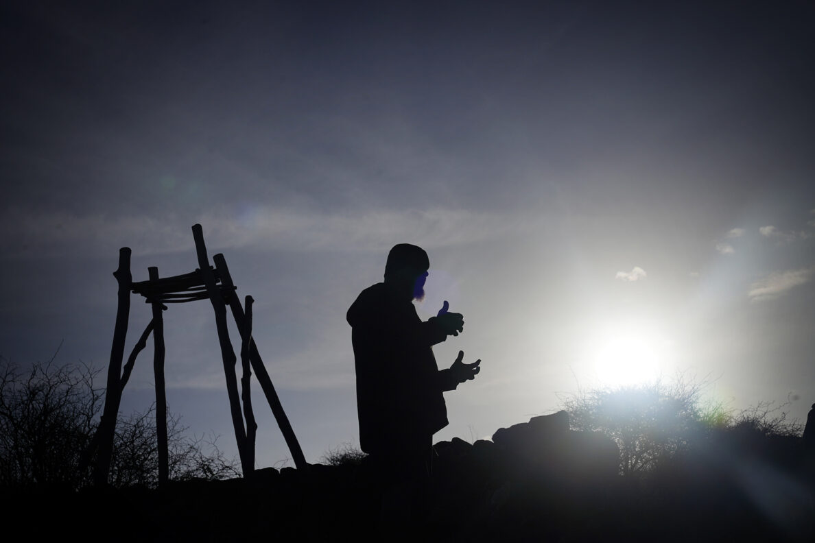 Protect Kahoʻolawe ʻOhana (PKO) Kaliko Baker talks about the Lele at Hale o Lono Tuesday, Jan. 6, 2026, in Hakioawa. PKO celebrates the 50th year of sovereign land. (Kevin Fujii/Civil Beat/2026)