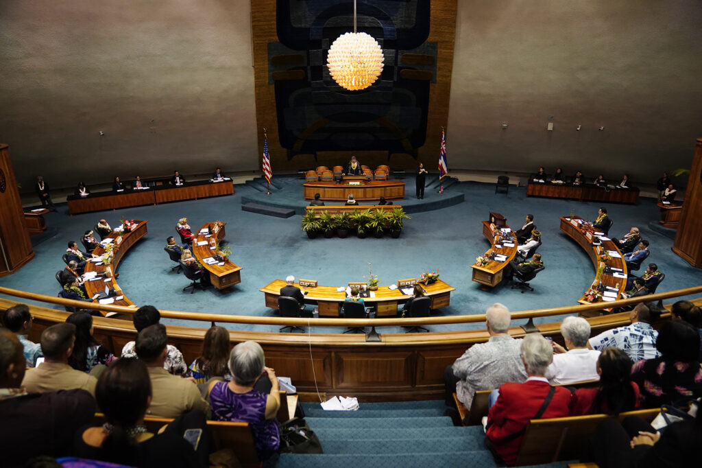 The Hawaiʻi State Senate opens Wednesday, Jan. 21, 2026, in Honolulu. (Kevin Fujii/Civil Beat/2026)