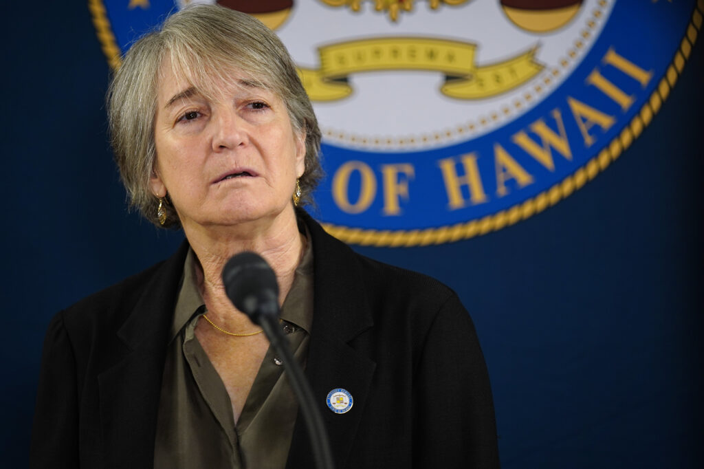 Attorney General Anne Lopez addresses the ongoing bribery case involving an influential legislator Friday, Feb. 13, 2026, in Honolulu. (Kevin Fujii/Civil Beat/2026)