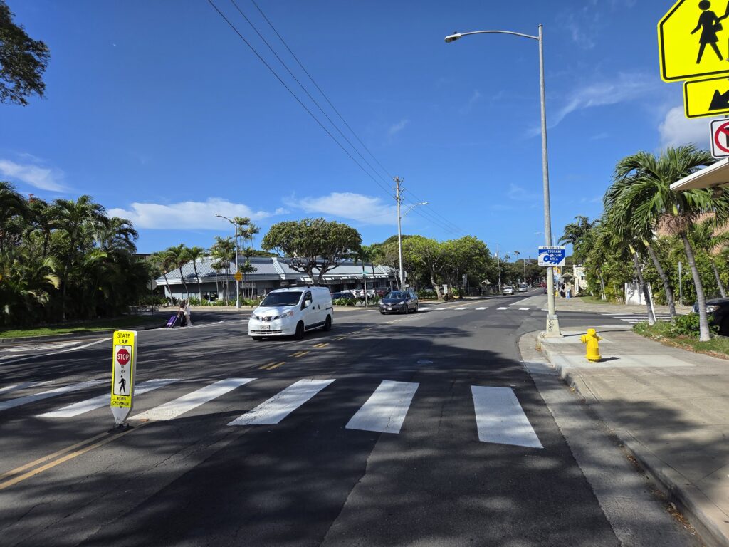 fixed it crosswalks on Monsarrat Avenue