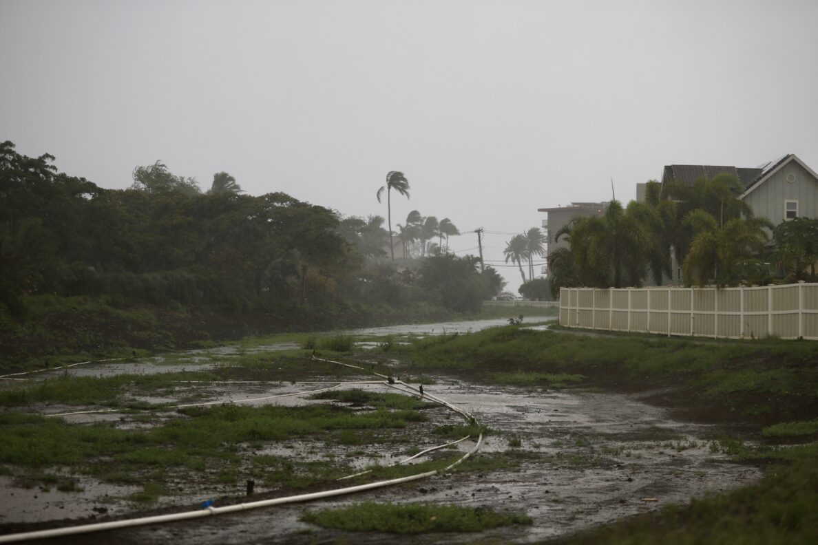 Tre' Evans-Dumaran, a 24-year-old firefighter with the Maui Fire Department, was responding to the flooding between South Kīhei Road and Oluea Street when he was swept up by a powerful current and sucked into an uncovered storm drain in Kulanihakoi gulch. (Erin Nolan/Civil Beat/2026)