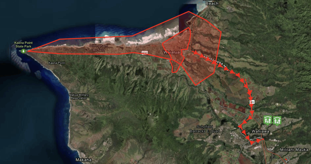 Wahiawa Dam Failure Evacuation Route