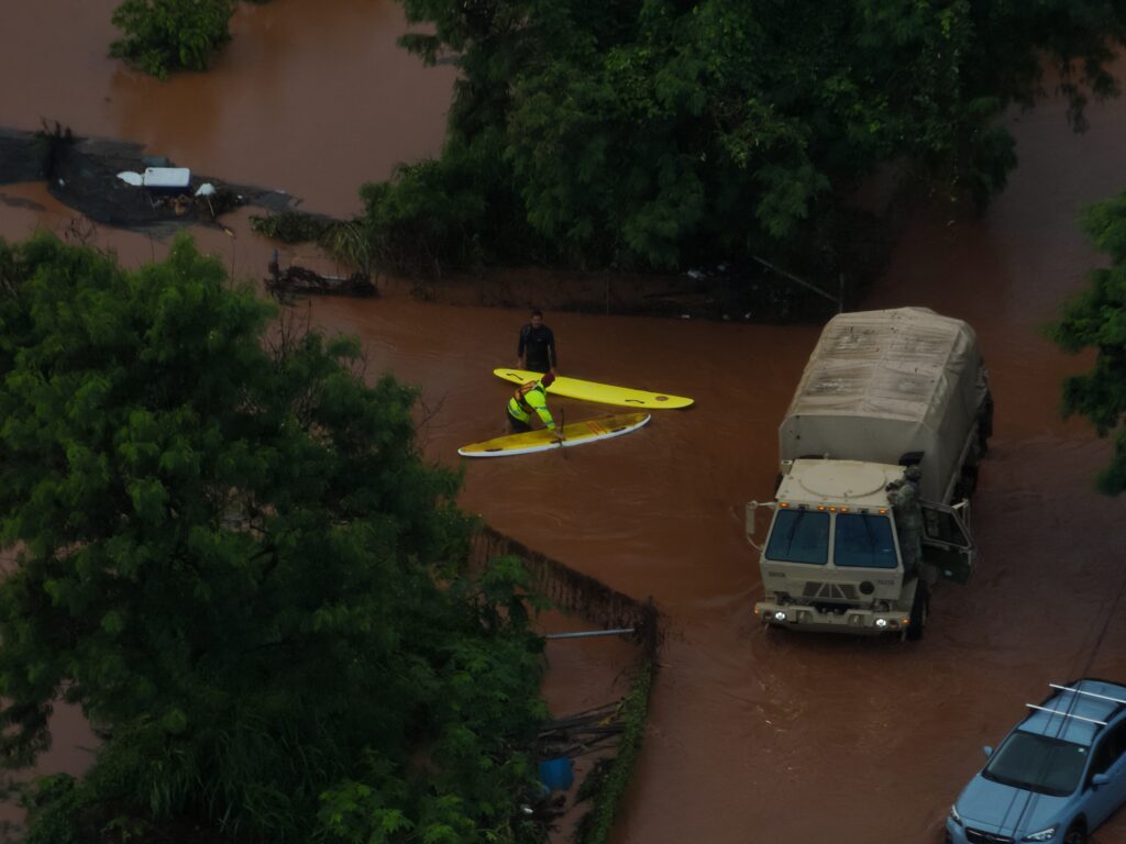 The Honolulu Fire Department's drone team captured scenes from Friday's flooding on the North Shore and Central Oʻahu. (Courtesy: Honolulu Fire Department/2026)