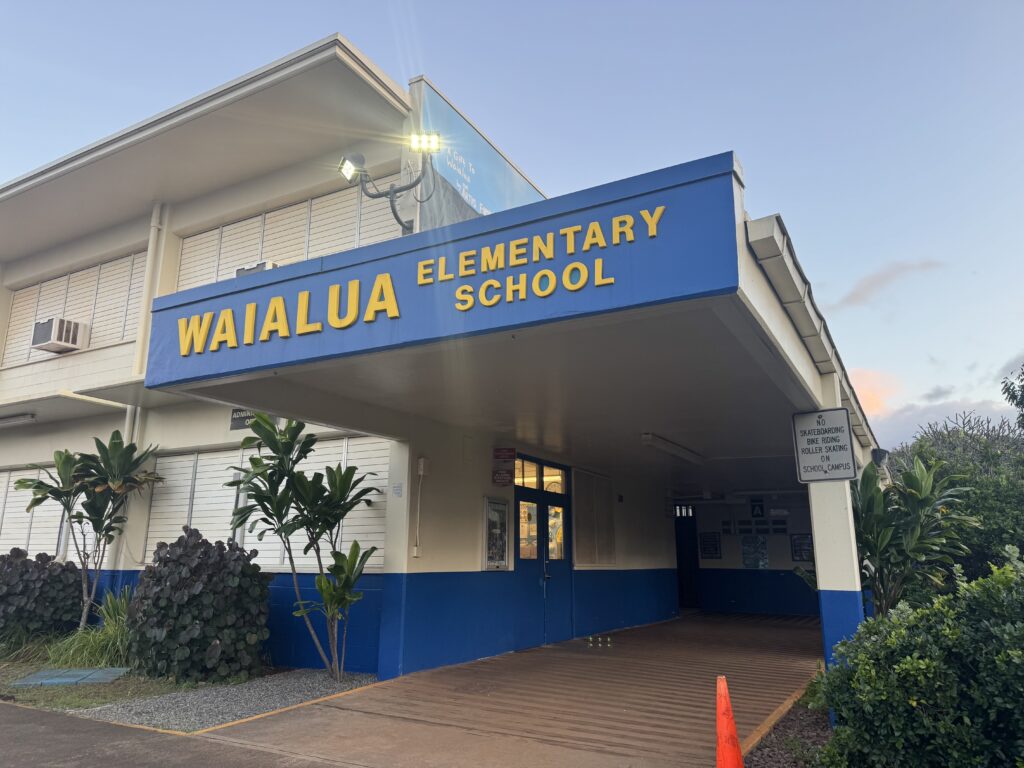 Waialua Elementary School on March 24 at North Shore neighborhood board meeting after Kona low storm.
