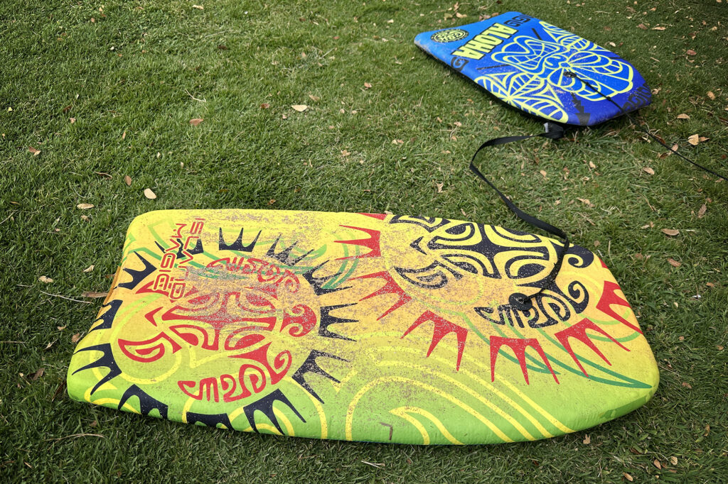Inexpensive boogie boards are photographed Thursday, April 3, 2026, at Ko Olina in Kapolei. (Kevin Fujii/Civil Beat/2026)