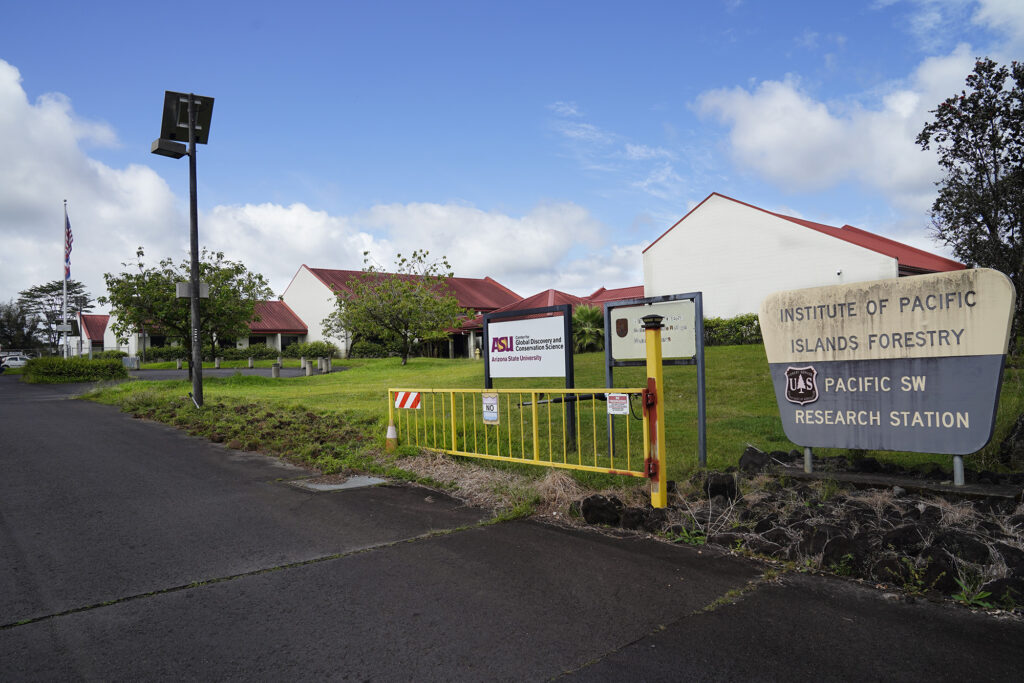 Federal research facilities like the Institute of Pacific Islands Forestry Pacific SW Research Station will be closed according to the U.S. Forest Service, threatening research to prevent rapid ʻōhiʻa death, biocontrol and biosecurity photographed Tuesday, April 11, 2026, in Hilo. (Kevin Fujii/Civil Beat/2026)