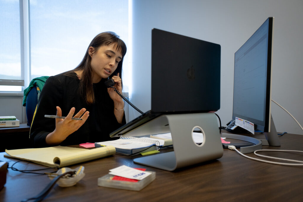 ACLU attorney Leilani Stacy has been using habeas petitions on behalf of her immigration clients. She was photographed in her Honolulu office April 16, 2026. (Craig Fujii/Civil Beat/2026)